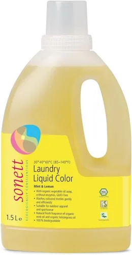 Miniatura 7 de Sonett Detergentes líquidos orgánicos para lavandería, sensibles (1 unidad) para personas con alergias, sin OMG, certificado orgánicamente cultivado