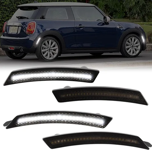 Gempro Luces LED de Marcador Lateral Delanteras y Traseras Luces de Marcador de Guardabarros para MINI Cooper 2008-2014 R55 R56 R57 R58 R59 R60 R61,