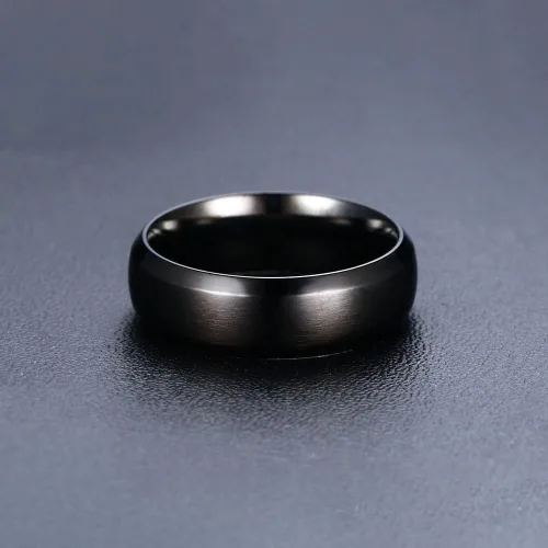 Miniatura 5 de TTVOVO Anillo de acero inoxidable cepillado mate para hombre de 0.157 in, 0.236 in, 0.315 in, 0.394 in, color negro, azul, plateado, anillo