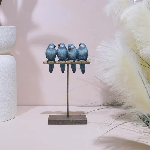 Miniatura 6 de Braxio Figuras de pájaro para decoración del hogar, decoración de resina de pájaro azul para estante mesa escritorio, acento decorativo moderno