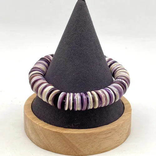 Miniatura 5 de ABCGEMS Wampum Shell Beads Pulsera USA Authentic Quahog East Coast (primera moneda de América 1637-1673) de origen ético - Producción de lotes
