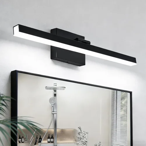 Miniatura 21 de IZORRO Moderna lámpara de tocador de baño de 16 pulgadas, giratoria, 12 W, regulable, lámpara LED sobre el espejo, barra de luz negra para tocador