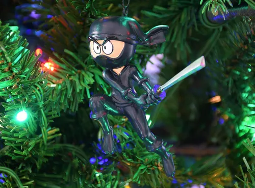 Miniatura 3 de Tree Buddees Karate Ninja con espada adornos navideños
