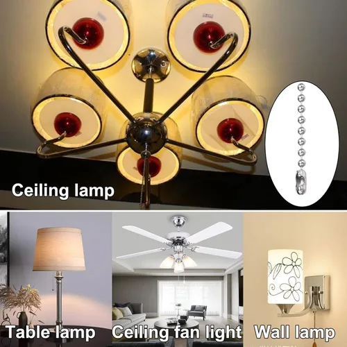 Miniatura 3 de Ceiling Fan Pull Chain Extender,Each Chain Length 158-inch(4 Meter) with 12 Connectors,Standard 3 mm Diameter Beaded Ball, Fit for Pull String Light