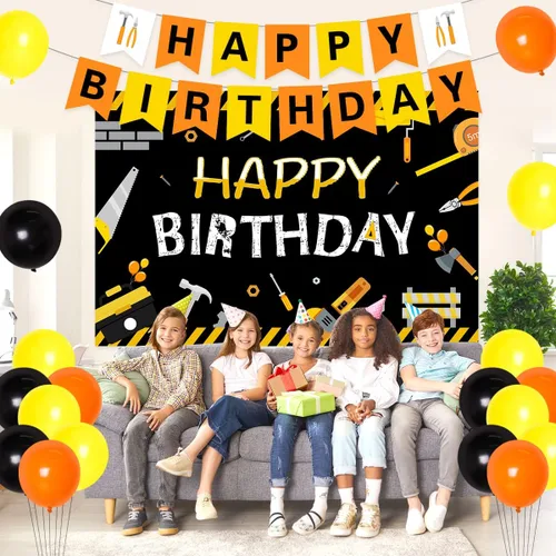 Miniatura 4 de Herramientas para decoración de fiesta de cumpleaños para niños y hombres, herramientas de fondo de feliz cumpleaños, herramientas de telón de fondo