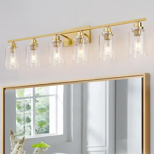 Miniatura 10 de 4 Luces Accesorios de Iluminación para Baño Níquel Cepillado Luz de Tocador Sobre Espejo Moderno Estilo Granja Apliques de Iluminación de Pared