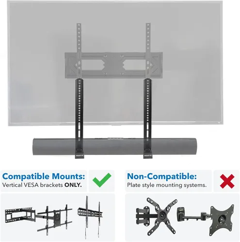Miniatura 7 de Mount-It! Soporte de barra de sonido para TV y montaje en pared Soporte de barra de sonido 2 en 1 para la parte posterior del televisor o montaje
