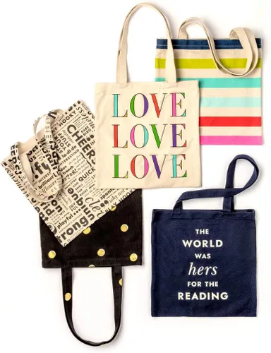 Miniatura 5 de kate spade new york Bonita bolsa tote de lona para mujeres, bolsa de playa de lona negra, bolsa para libros con bolsillo, puntos dispersos