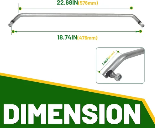 Miniatura 3 de HECASA Varilla de dirección compatible con John Deere GT225 GT235 GT235E GT245 GX255 LX280 LX289 Reemplazo para AM133800 +2 tuercas de seguridad