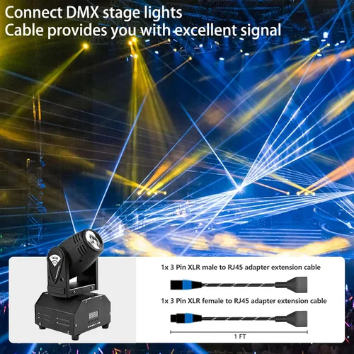 Miniatura 6 de Adaptador XLR a RJ45 de 3 pines, 1 par, cable de extensión XLR macho/hembra a RJ45, cable Ethernet CAT5 a DMX512 para controlador DMX, iluminación