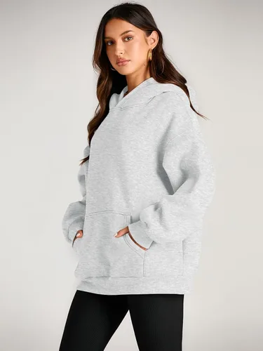 Miniatura 3 de EFAN - Sudadera con capucha para mujer - Sudadera de vellón sobredimensionada con mangas largas para otoño e invierno, ropa de moda inspirada