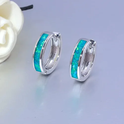 Miniatura 198 de CiNily Aretes Huggie de ópalo con bisagras, chapados en oro, hipoalergénicos, pequeños aretes de aro para mujeres, adolescentes, niñas, hombres