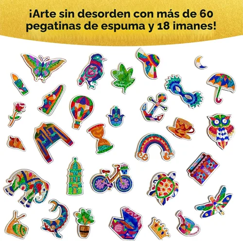 Miniatura 6 de Skillmatics Foil Fun - Bonitos patrones, 18 imanes de bricolaje sin desorden, actividad creativa colorida de fiesta, kits de manualidades, más de 60