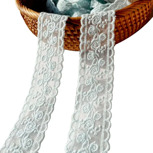 Miniatura 9 de Cinta de encaje, delicada cinta floral negra para decoración de boda/nupcial, costura artesanal, decoración del hogar, 5 yardas (flor negra)