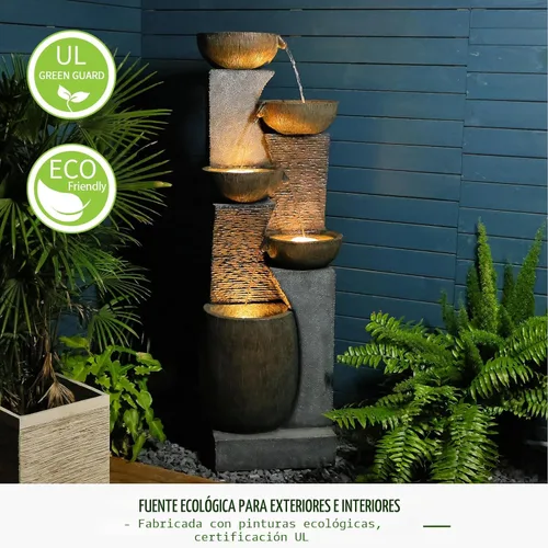 Miniatura 2 de Bumilgar 51.4" H Fuente de agua para jardín al aire libre de 5 niveles para jardín, patio, patio trasero, terraza, porche y decoración de arte