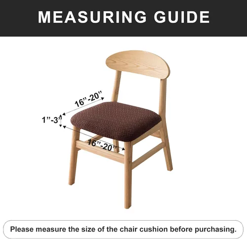 Miniatura 3 de Genina Fundas de Asiento para Silla de Comedor Fundas Deslizables de Asiento Fundas para Sillas de Cocina (Chocolate, 4 Pzas)