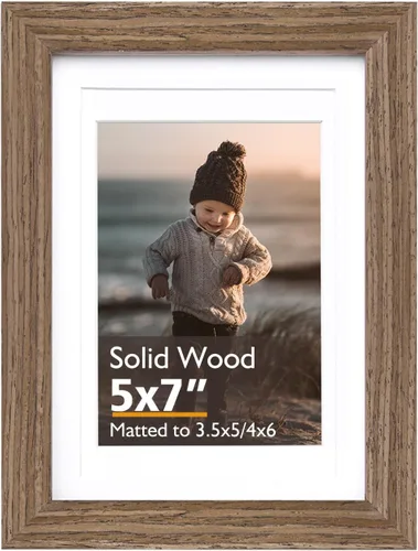 Miniatura 161 de KINLINK 3.5x5 Picture Frame, Ash Black Solid Wood Frame with Plexiglass for Table Top and Wall Mounting, Photo Frame for Horizontal or Vertical