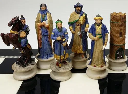 Miniatura 2 de Juego de ajedrez de las Cruzadas de la época medieval Árabes vs Cristianos - SIN tablero