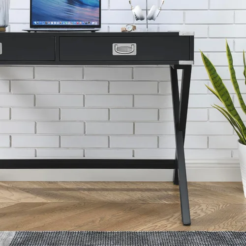 Miniatura 7 de ECLYL Escritorio para computadora con almacenamiento, escritorio de madera maciza con cajones, mesa de estudio moderna para oficina en casa