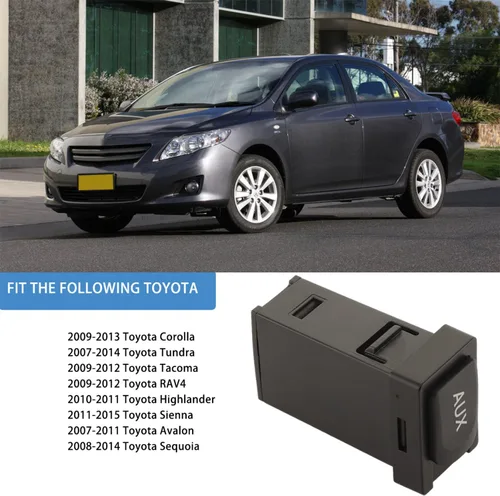 Miniatura 7 de 86190-02010 Adaptador auxiliar de entrada de puerto auxiliar compatible con Toyota 09-13 Corolla 07-14 Tundra 09-12 Tacoma 09-11 RAV4 10-11
