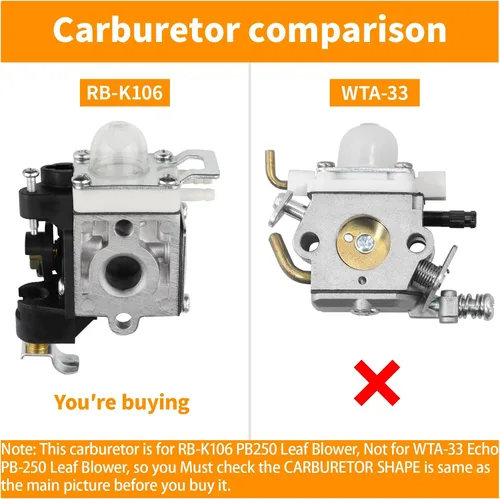 Miniatura 2 de Kit de filtro de aire de carburador PB250 para soplador de hojas Echo ES-250 RB-K106 PB-250 Soplador PB-250LN 165 Mph y 391 Cfm A021003661