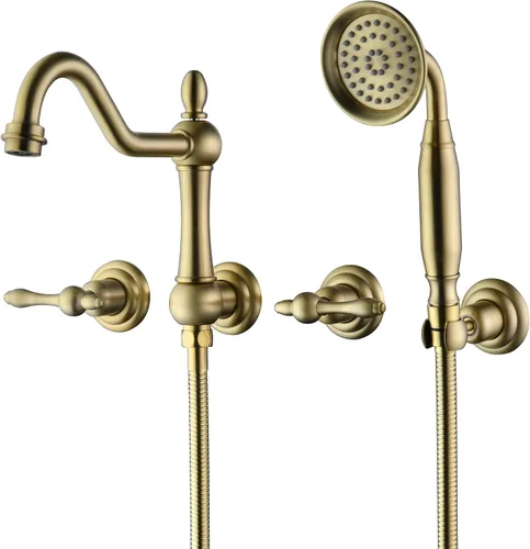 Miniatura 17 de sumerain Grifo de bañera de montaje en pared, relleno de bañera de níquel cepillado, centro de 8 pulgadas