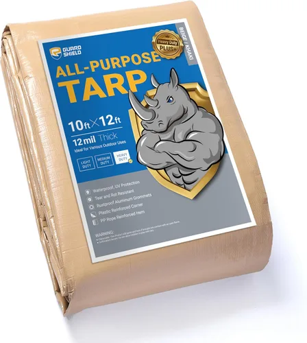 Miniatura 71 de GUARD SHIELD Lona beige de 10 x 20 pies, lona grande resistente para exteriores, cubierta de lona gruesa de 12 mil