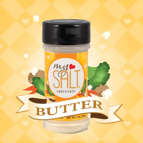 Miniatura 4 de Mantequilla MySALT – Alternativa de sal sin sodio con sabor a mantequilla – Para maíz en la mazorca, papas, verduras y más – 3 onzas