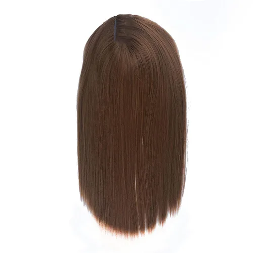 Miniatura 6 de Mezcla de 18 pulgadas Snythetic, parte lateral, base de encaje con clip, peluca de cabeza completa, peluca natural recta