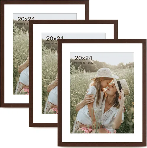 Miniatura 38 de Momentworth Portarretratos de 4 x 6 pulgadas con paspartú para 3.5 x 5 pulgadas, marcos de fotos con grano de madera negra envejecida para pared
