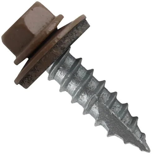 Miniatura 10 de HERR #14 CHARCOAL Tornillo de techo de chapa metálica de cabeza hexagonal: 250 tornillos x 1