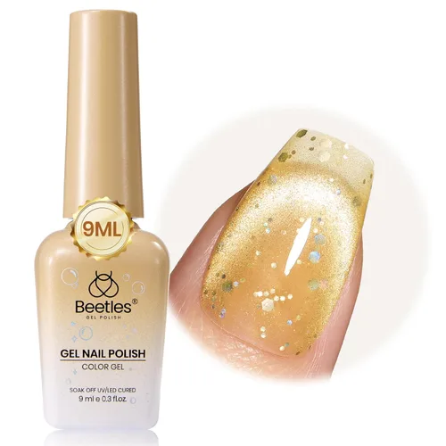 Miniatura 40 de Beetles - Esmalte de uñas de gel ultravioleta semipermanente sin HEMA de alto brillo para manicura francesa y arte de uñas, frasco a juego, blanco