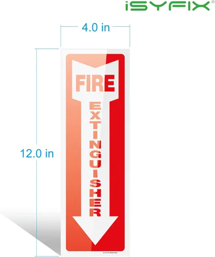 Miniatura 5 de iSYFIX Calcomanías de letreros para extintor de incendios, paquete de 12 calcomanías de vinilo autoadhesivas de alta calidad, laminadas para máxima
