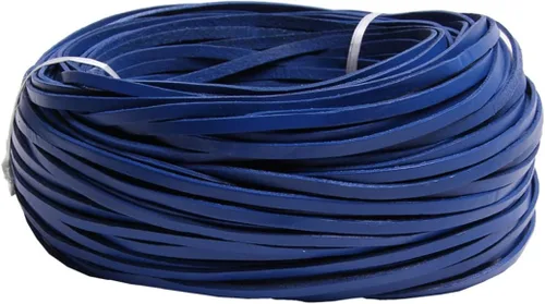 Cuerda de cuero genuino de 21 yardas, cuerda plana de cuero trenzado para hacer joyas, collares, pulseras, cordones de zapatos, correas de bolsa,