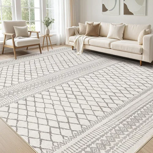 Miniatura 22 de Alfombra grande para sala de estar de 5 x 7: Alfombras marroquíes bohemias, suaves, lavables a máquina, para dormitorio, debajo de la mesa