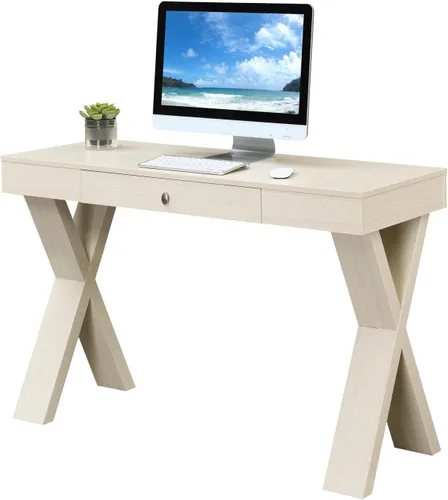 Miniatura 4 de Convenience Concepts Newport - Escritorio con 1 cajón, color marfil