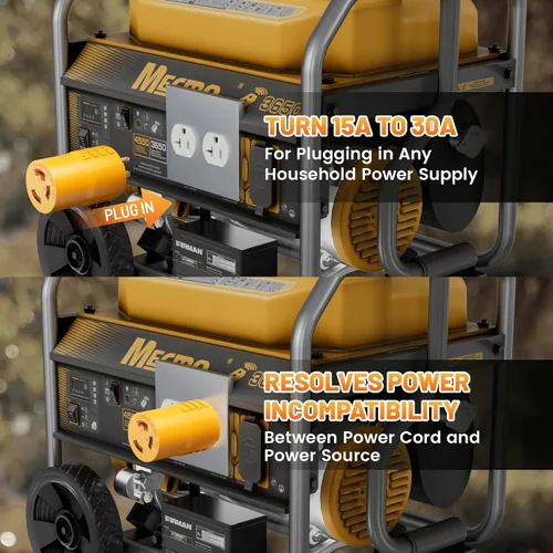 Miniatura 8 de MECMO Adaptador Twist-Lock de 30 Amperios a 110 Voltios para RV, Enchufe Eléctrico NEMA 5-15P a L5-30R, 125V 1875W, Enchufe Macho Doméstico de 15A a