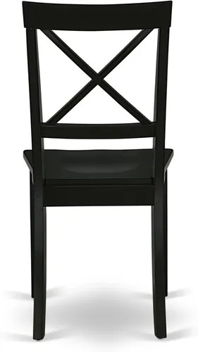 Miniatura 9 de East West Furniture AMBO3-BCH-W Juego de mesa y sillas de cocina de 3 piezas contiene una mesa de comedor redonda con pedestal y 2 sillas de asiento