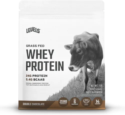 Miniatura 12 de Levels - Polvo de proteína de suero alimentado con pasto, sin artificiales, 24G de proteína, chocolate puro, 5 libras
