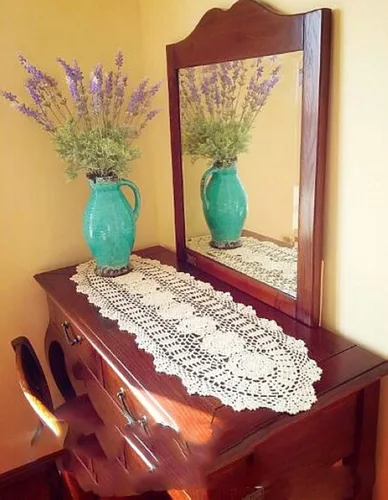 Miniatura 8 de Hetao Mantel oblongo, 100% algodón, hecho a mano, 12 x 27 pulgadas, color beige