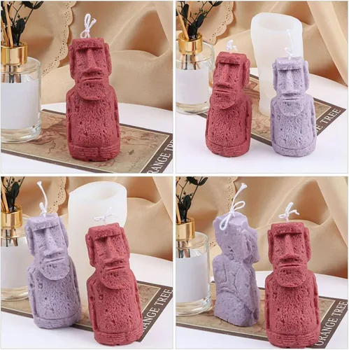 Miniatura 6 de Didiseaon Moldes para velas de estatua de isla de Pascua, moldes de silicona para velas de bricolaje, moldes de resina epoxi, moldes de jabón