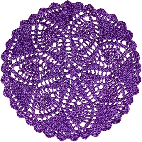 Miniatura 37 de Mantel Individual de Encaje de 11 a 12 Pulgadas Tapetes de Mesa Redondos Hechos a Mano Tapete de Ganchillo Cocina Vajilla Posavasos para Taza