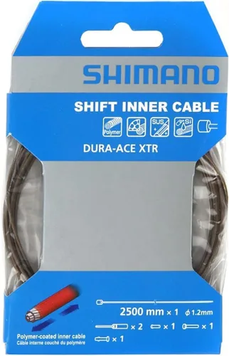 Shimano Cable interno de cambio recubierto de polímero 1.2Mm X 2500Mm Cables de bicicleta