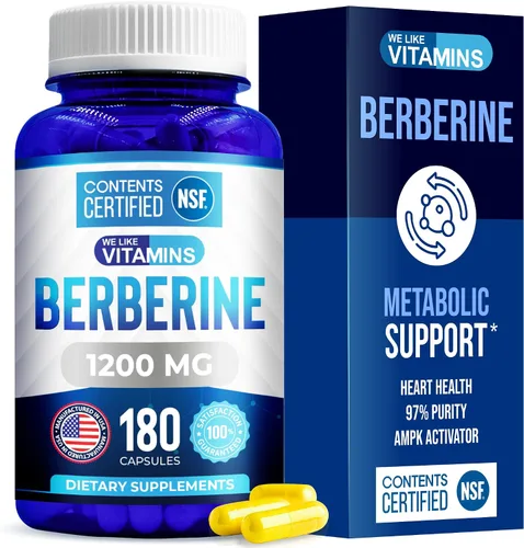 Miniatura 10 de WeLikeVitamins Suplemento de berberina certificado NSF, 1200 mg, berberina HCL de máxima fuerza pura – 60 cápsulas vegetarianas