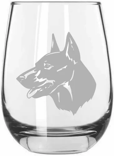 Miniatura 135 de Sakhalin Husky Dog - Copa de vino grabada personalizada de 15.25 onzas sin tallo