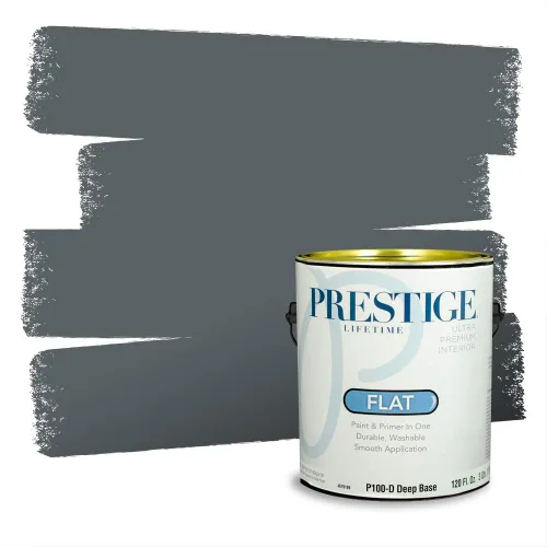 Miniatura 623 de Pintura Exterior + imprimación PRESTIGE, todo-en-uno, 1 galón, acabado mate, color comparable al Valspar* Royal Gray* VS151-Gris real