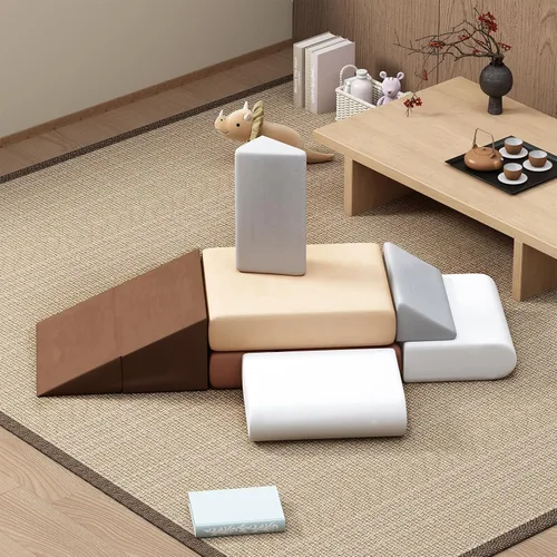 Miniatura 9 de BanaSuper Bloques de espuma de escalada para niños, juego modular de 7 piezas para niños pequeños, bloques de espuma de juego suave, juguetes