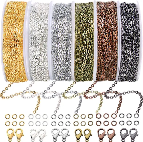 Miniatura 14 de Jishi Cadena de serpiente de oro de 33 pies de 0.047 in, cadenas para hacer joyas, collares, pulseras, suministros de joyería, hallazgos – Rollo