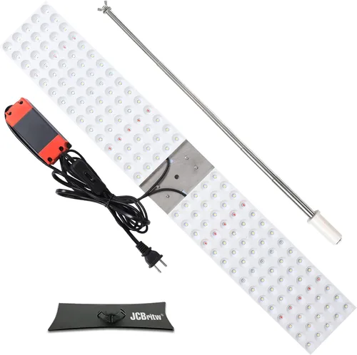 Miniatura 8 de Panel de luz LED de cultivo de 100 W, luz ajustable para plantas, color blanco con espectro completo IR lámpara de cultivo en soporte para plantas
