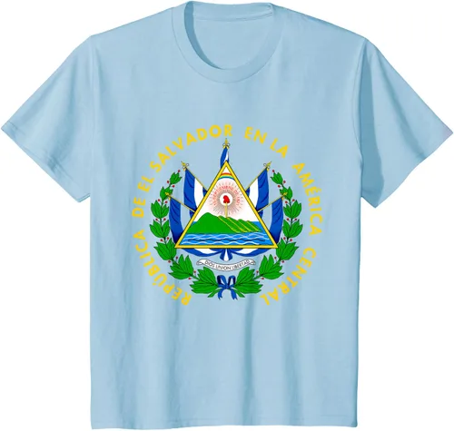 Miniatura 13 de Camiseta con diseño de emblema de la bandera de El Salvador